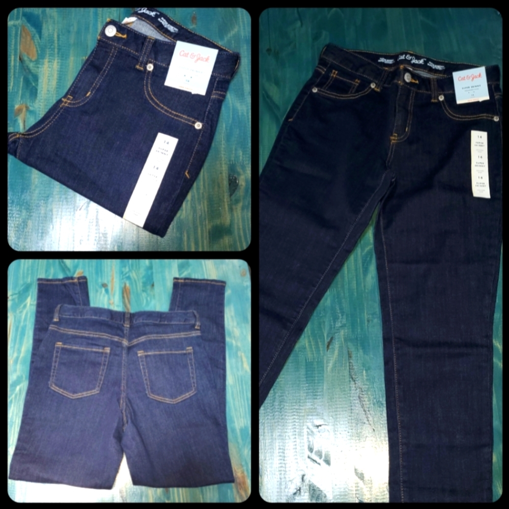 Dark wash super skinny jeans super stretch NEW size 14